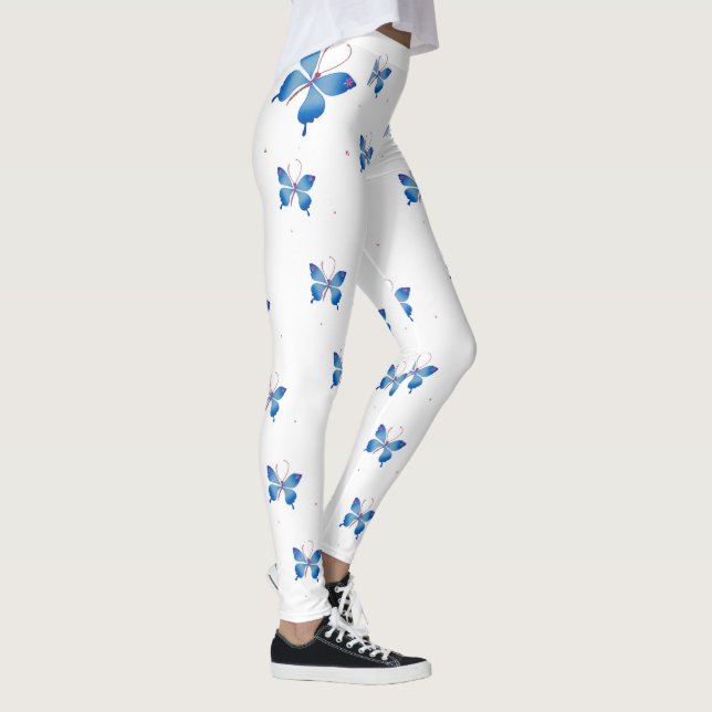 Beautiful Infinity Blue Butterflies: Symbol of LOV Leggings (Right)