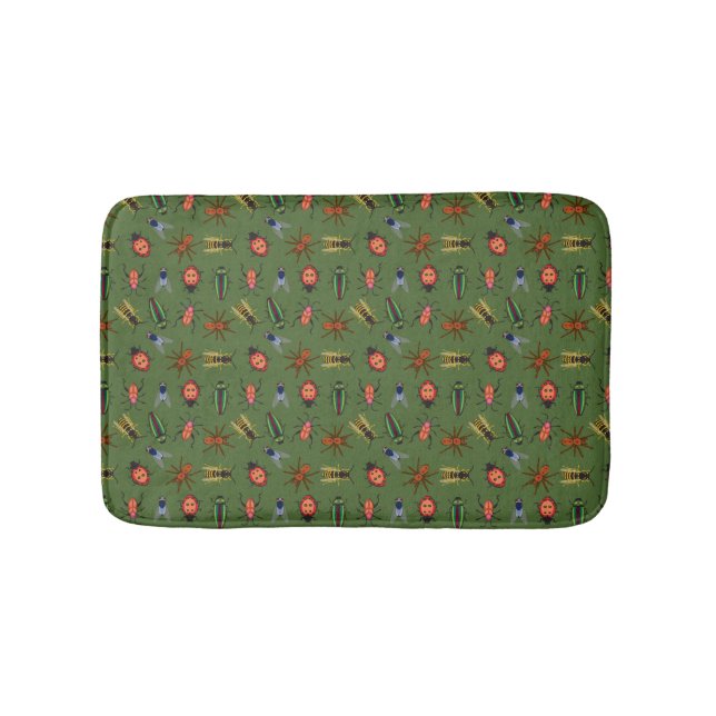 Beautiful Insects Pattern Bath Mat (Front)