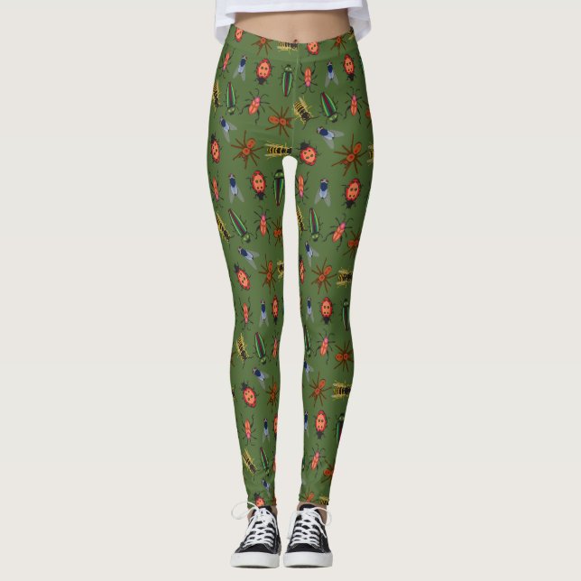 Beautiful Insects Pattern Leggings (Front)