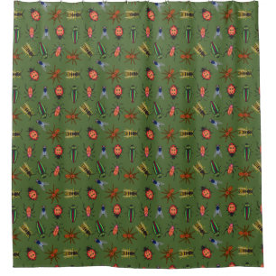 Beautiful Insects Pattern Shower Curtain