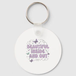 Beautiful Inside And Out Cute Butterfly Lavender S Key Ring