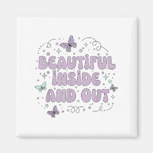 Beautiful Inside And Out Cute Butterfly Lavender S Magnet