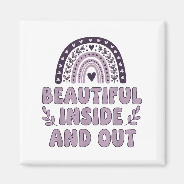 Beautiful Inside And Out Cute Rainbow Lavender Sel Magnet (Front)