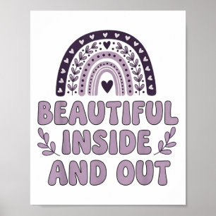 Beautiful Inside And Out Cute Rainbow Lavender Sel Poster