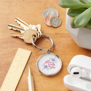 Beautiful Inspirational Dragonfly Quote Key Ring