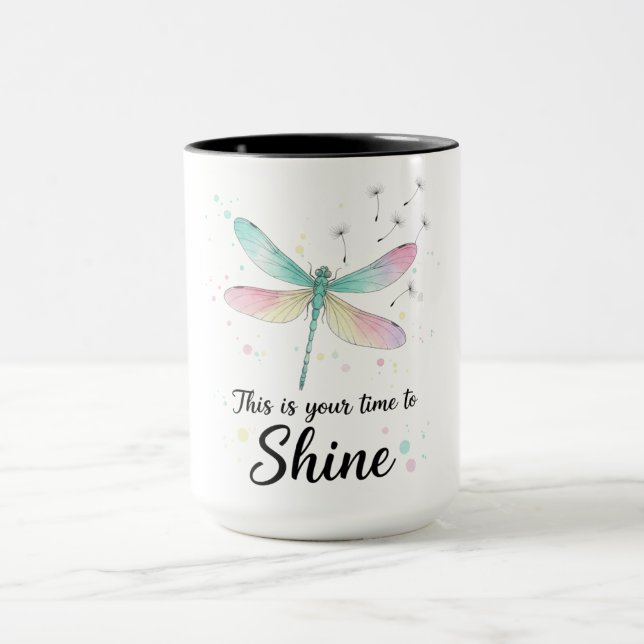 Beautiful Inspirational Dragonfly Quote Mug (Center)
