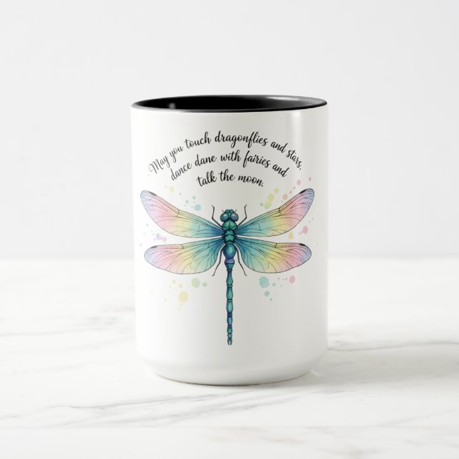 Beautiful Inspirational Dragonfly Quote Mug (Center)