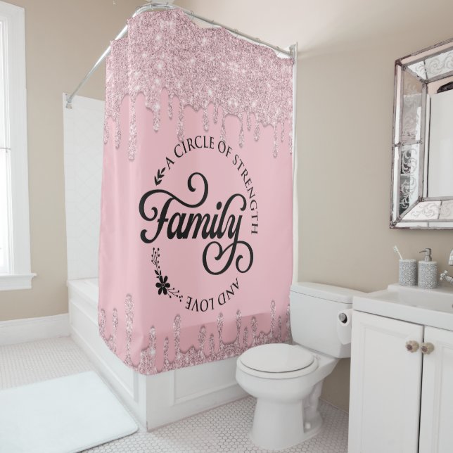 Beautiful Inspirational Family Quote Shower Curtai Curtain (In Situ)