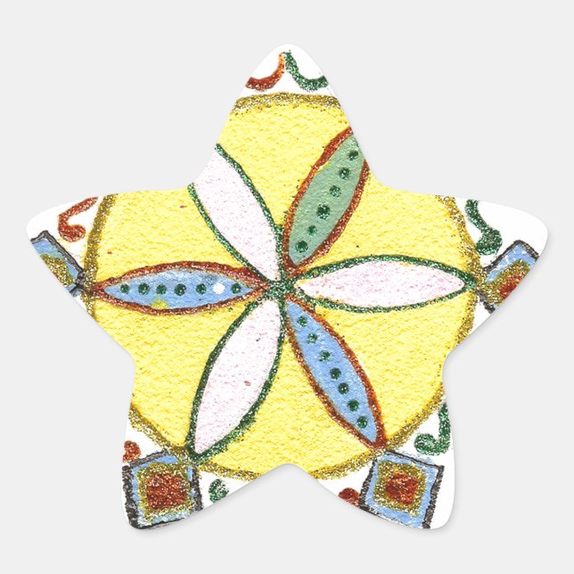 Beautiful Inspirational Star Floral Vector Pattern Sticker (Front)
