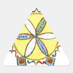 Beautiful Inspirational Star Floral Vector Pattern Triangle Sticker