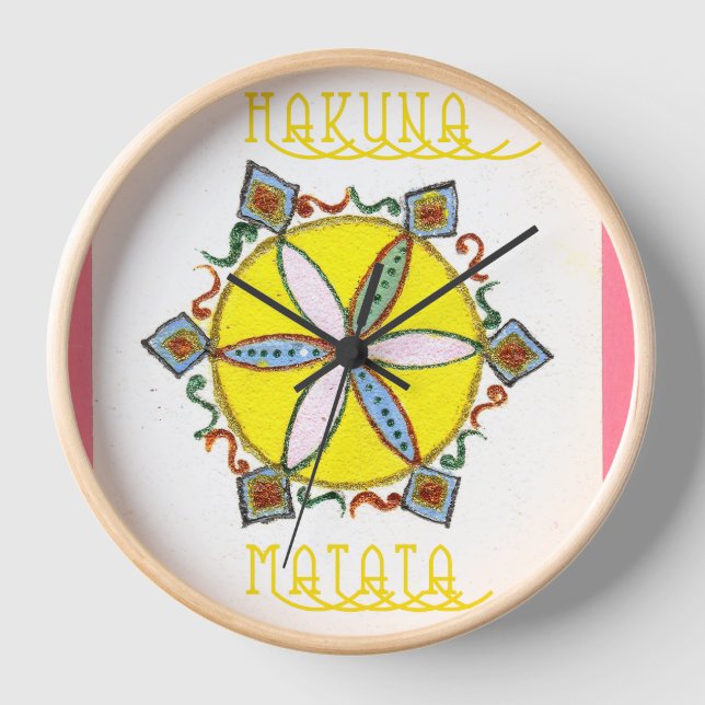 Beautiful Inspirational Star Floral Vector Pattern Wall Clock (Front)