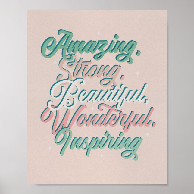 Beautiful Inspiring 3D typography script Poster (Front)