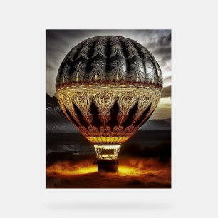 Beautiful Intricate Hot Air Balloon In Mountains Acrylic Sign