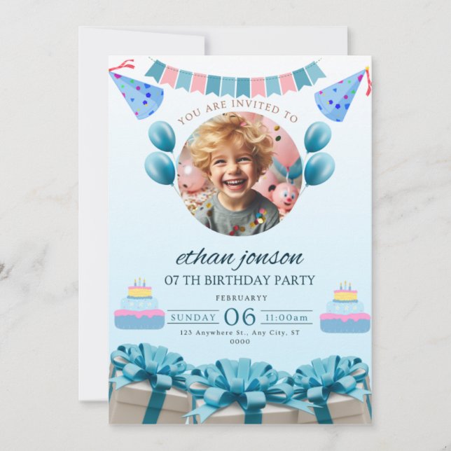Beautiful invitation for children's birthday party (Front)