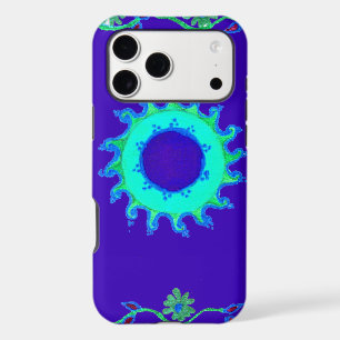 Beautiful Iridescent Blue Floral Art Oil Painting 