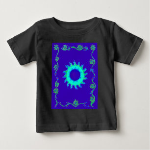 Beautiful Iridescent Blue Floral Art Oil Painting Baby T-Shirt