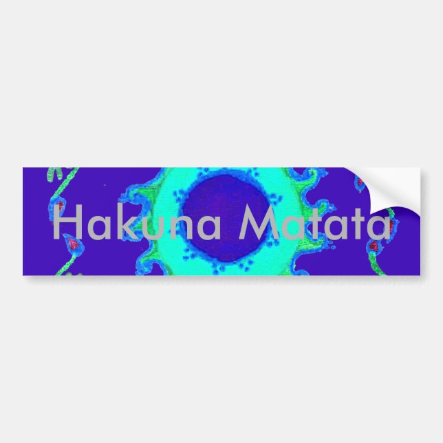 Beautiful Iridescent Blue Floral Art Oil Painting  Bumper Sticker (Front)