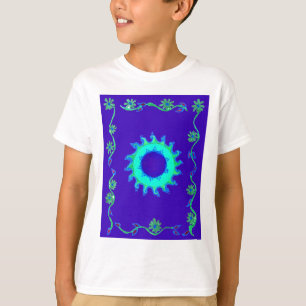 Beautiful Iridescent Blue Floral Art Oil Painting  T-Shirt
