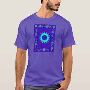 Beautiful Iridescent Blue Floral Art Oil Painting  T-Shirt