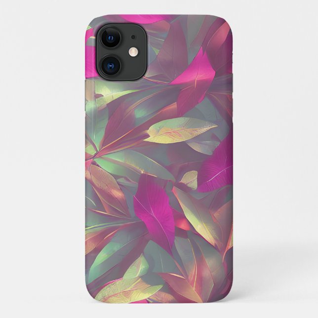 Beautiful Iridescent Leaves Pattern  Case-Mate iPhone Case (Back)
