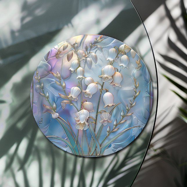 Beautiful Iridescent Lily of Valley Glass Look Paper Plate (Creator Uploaded)