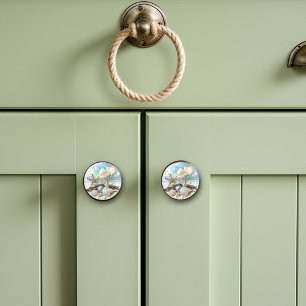 Beautiful Iridescent Seashell Starfish Beach Ocean Ceramic Knob