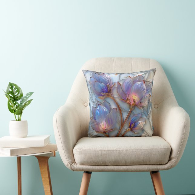 Beautiful Iridescent Sun Lit Floral Cushion (Chair)