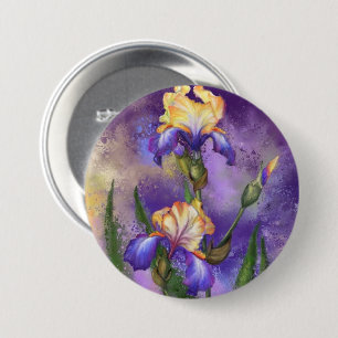 Beautiful Iris Flower - Art Painting  7.5 Cm Round Badge