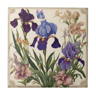 Beautiful Iris Flower Blooms Ceramic Tile