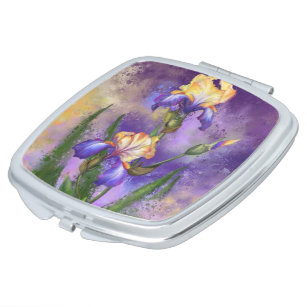 Beautiful Iris Flower - Migned Art Painting Compact Mirror
