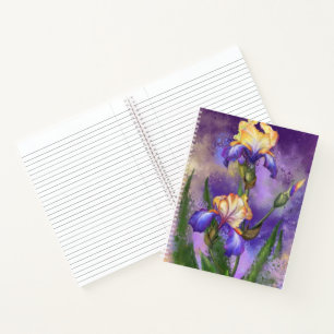 Beautiful Iris Flower - Migned Art Painting Notebook