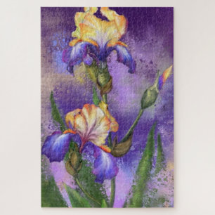 Beautiful Iris Flower - Migned Drawing Art Jigsaw Puzzle