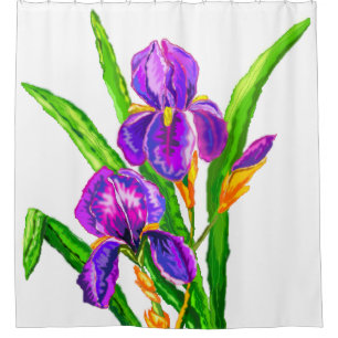 Beautiful Iris Flowers Shower Curtain