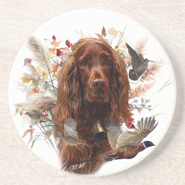 Beautiful Irish Red Setter Coaster (Front)