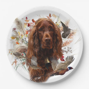 Beautiful Irish Red Setter Paper Plate