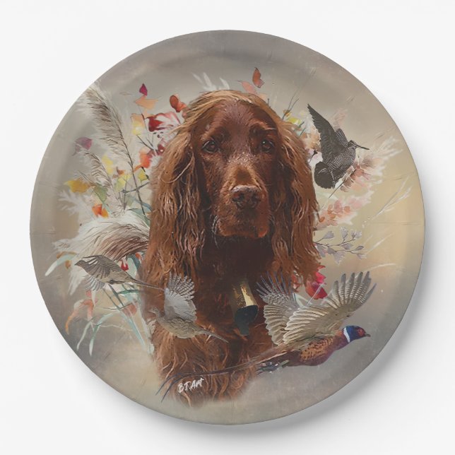 Beautiful Irish Red Setter Paper Plate (Front)