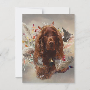 Beautiful Irish Red Setter Postcard