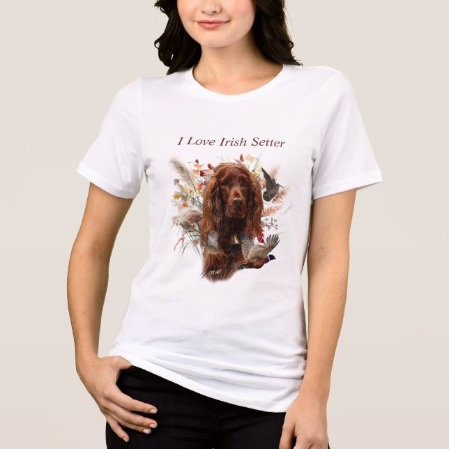 Beautiful Irish Red Setter Tri-Blend Shirt (Front)