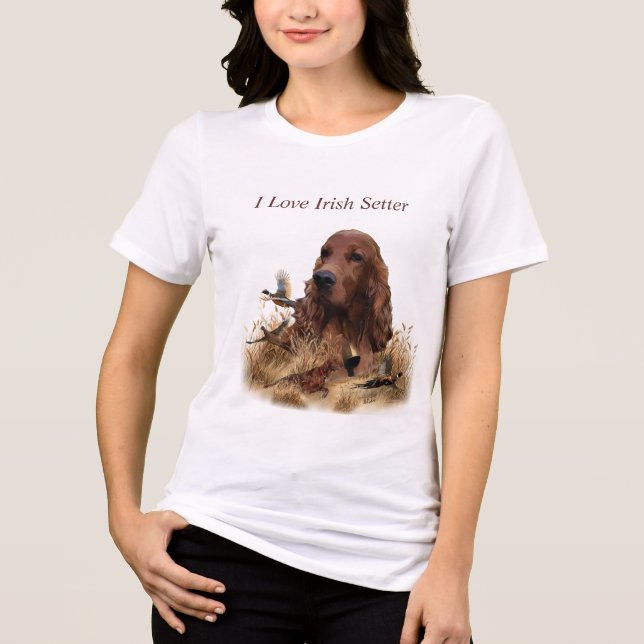 Beautiful Irish Red Setter Tri-Blend Shirt (Front)