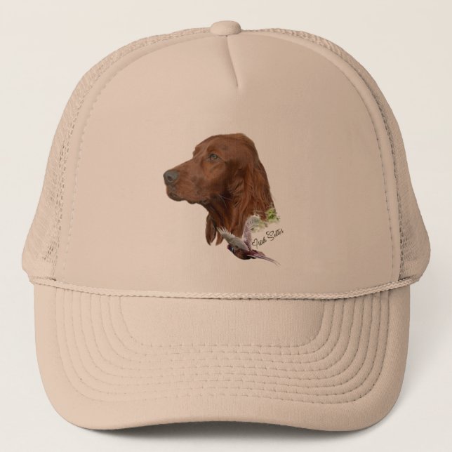 Beautiful Irish Red Setter Trucker Hat (Front)