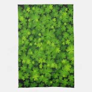 Beautiful Irish Shamrocks Tea Towel