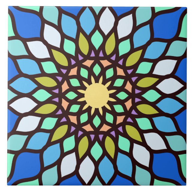 Beautiful islamic mosaic pattern tile (Front)