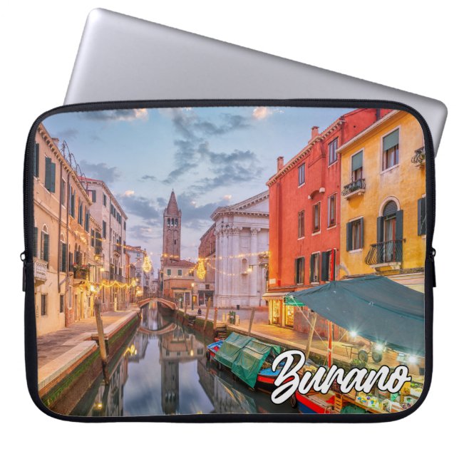 Beautiful Island Of Burano, Italy Laptop Sleeve (Front)