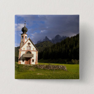 Beautiful isolated lonely church called Rainui 15 Cm Square Badge
