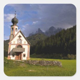 Beautiful isolated lonely church called Rainui Square Sticker