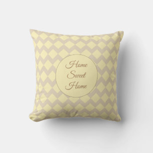 Beautiful Ivory & Beige Diamond Pattern Cushion