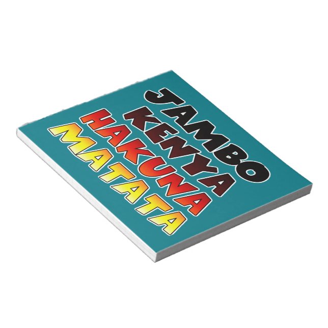 Beautiful Jambo Kenya Hakuna Matata Lovely Art  Notepad (Angled)