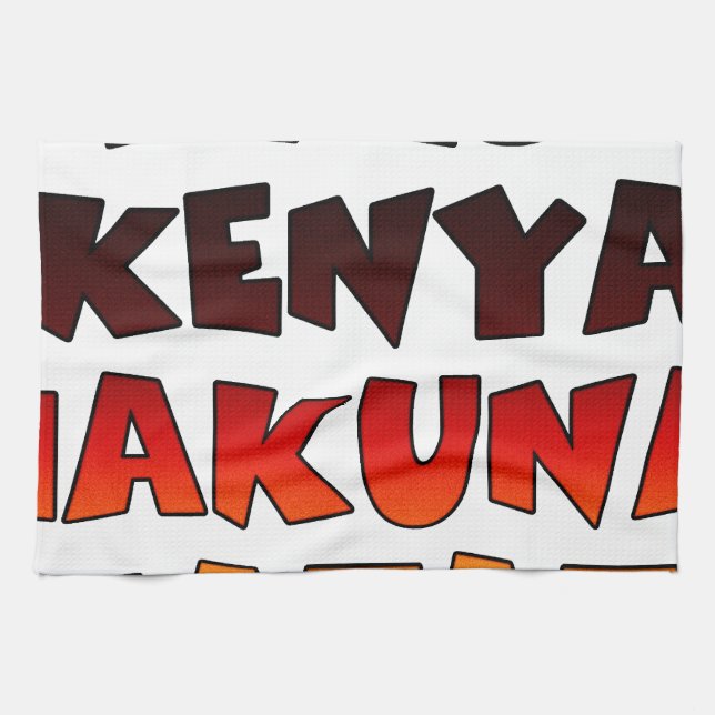 Beautiful Jambo Kenya Hakuna Matata Lovely Art  Tea Towel (Horizontal)