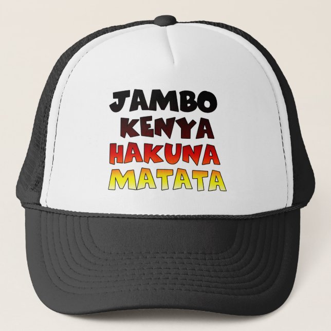 Beautiful Jambo Kenya Hakuna Matata Lovely Art  Trucker Hat (Front)
