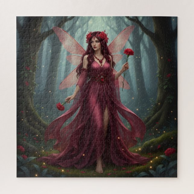 Beautiful January Garnet Fairy Jigsaw Puzzle (Vertical)
